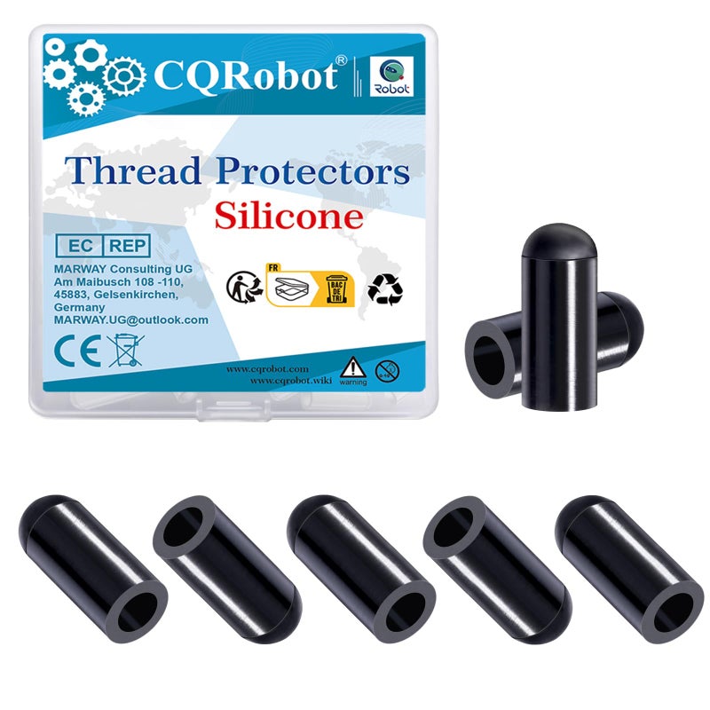 CQRobot Silicone End Caps 100pcs 1/5 Inch High Temp Protective Flexible Screw Thread Protectors Bolt Covers Screw Caps Kit for Metal Tube Rod - Image 1